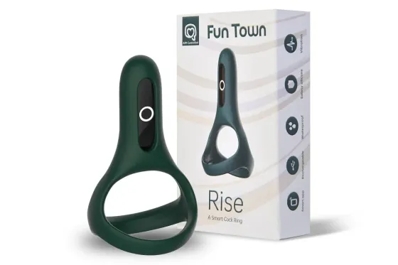 Подвійне ерекційне кільце Fun Town Rise Turquoise, керування зі смартфона Львов