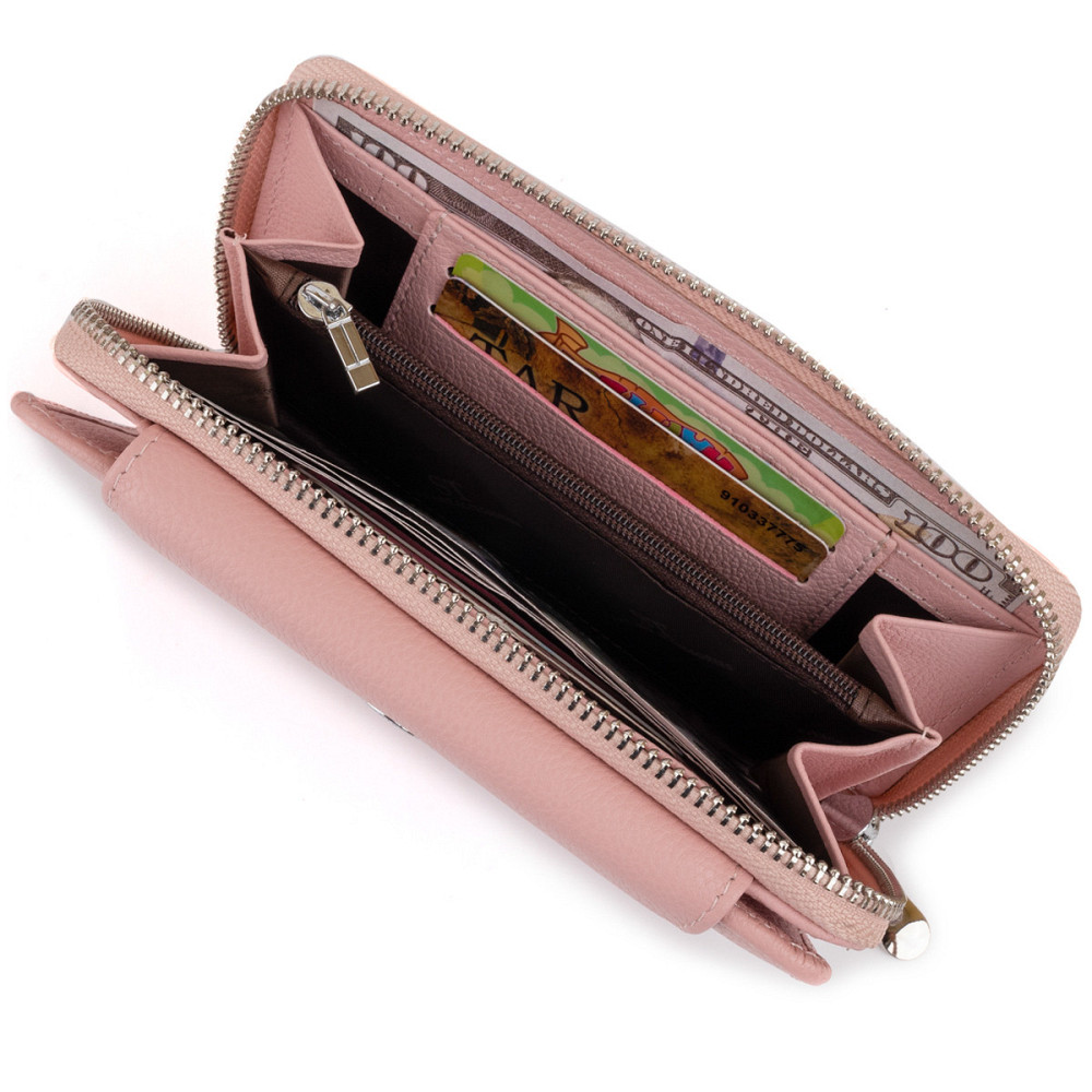 Кошелек из кожи на защелке ST Leather 19344 Розовый Киев - изображение 6