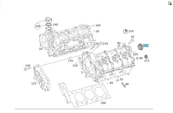 Mercedes-Benz  A0009985690 Кришка отвору ззаду лівої ГБЦ CLS C219 E-class S211 E-class W211 ML W164 GL X164 R-class short W251 R-class long V251 C-cla Одеса