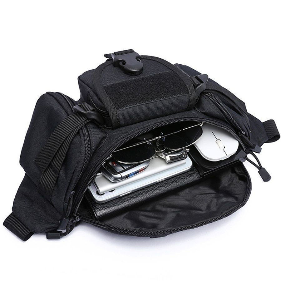 Чоловіча сумка рюкзак слінг, Нагрудна чоловіча сумка тактична чорна Нагрудна тактична тканинна DB-49 Івано-Франківськ - фото 8