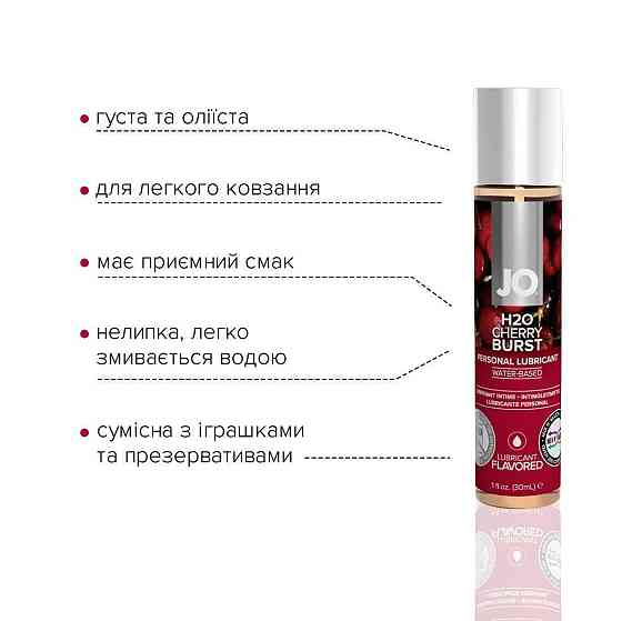 Смазка на водной основе JO H2O — Cherry Burst (30 мл) без сахара, растительный глицерин Sex Aura Киев