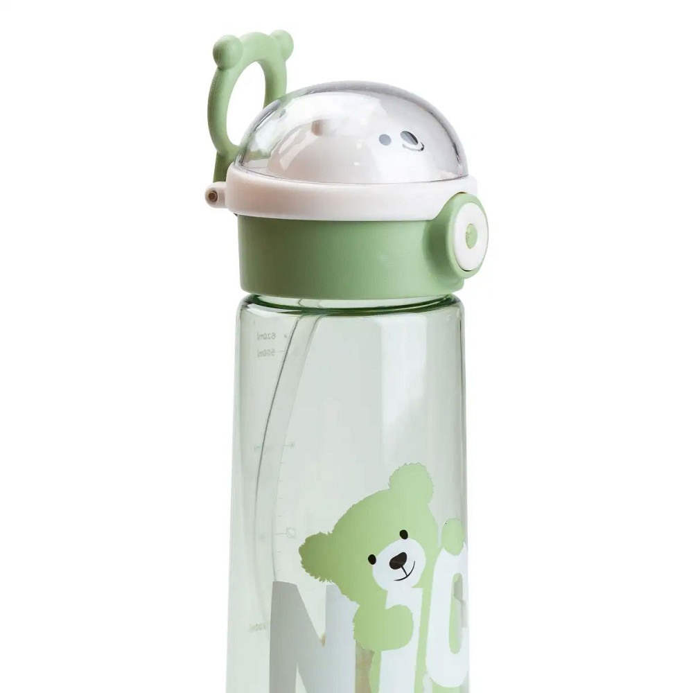 Happy Life Пляшка для води 620 мл з трубочкою багаторазова Зелена HP17300GR Київ - фото 3