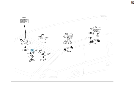 Mercedes-Benz  A0998210011 Контактна плата сонцезахисного козирка C-Class Coupe C205 C-Class W205 C-Class Estate S205 C-Class Cabrio A205 Одеса