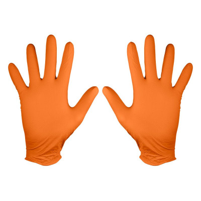 Захисні рукавиці Neo Tools робочі/медичні, перфоровані нітрилові, р.L, 50шт., помаранчевий (97-690-L) Вінниця - фото 1