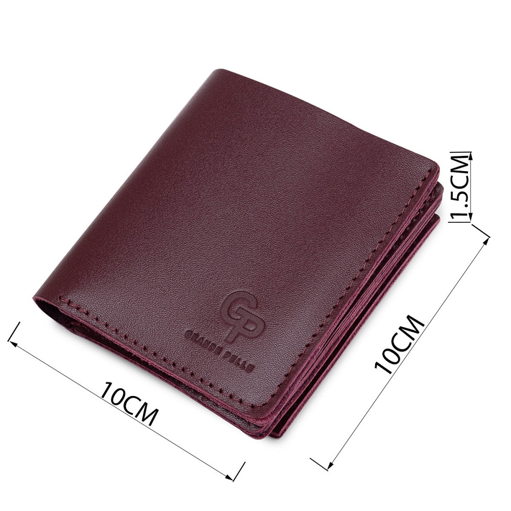 Шкіряне жіноче портмоне Бордовий (GRANDE PELLE) Київ - фото 8