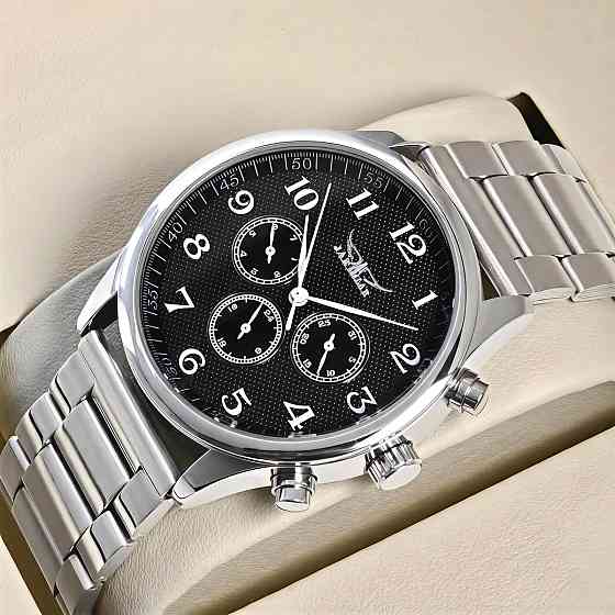 Часы мужские механические Jaragar Elite Pure Silver (2 ремешка) Винница