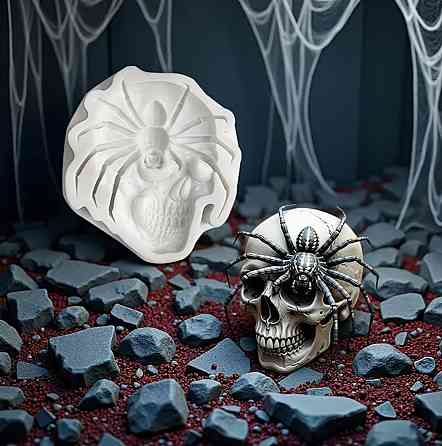 Молд силиконовый Череп 108 на 120 мм серый Киев