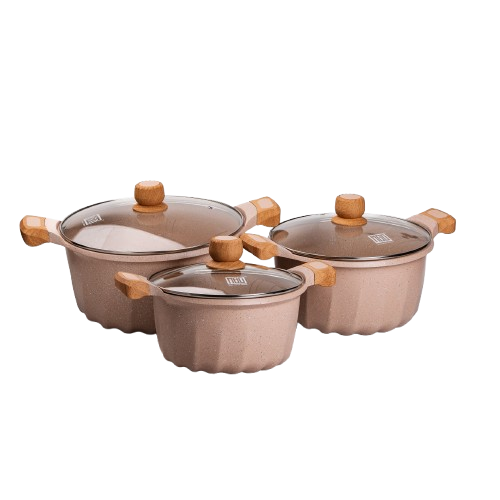 MGC Набір із трьох каструль та сковорідок з кришками 24, 28, 32 см, товсте алюмінієве дно MGC H Коломыя - изображение 1