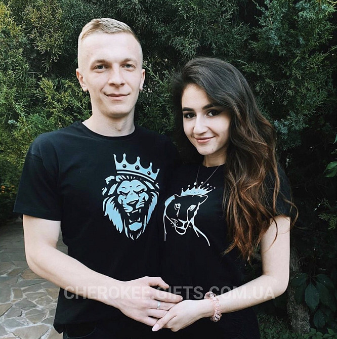 Парні футболки для хлопця та дівчини ЛЕВ і ЛЬВІЦА Чернівці - фото 1