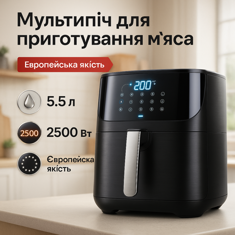 Аерофрітюрниця ADLER AD 6317 5.5Л 2500Вт мультипіч аерогриль HW-57 Львів - фото 17