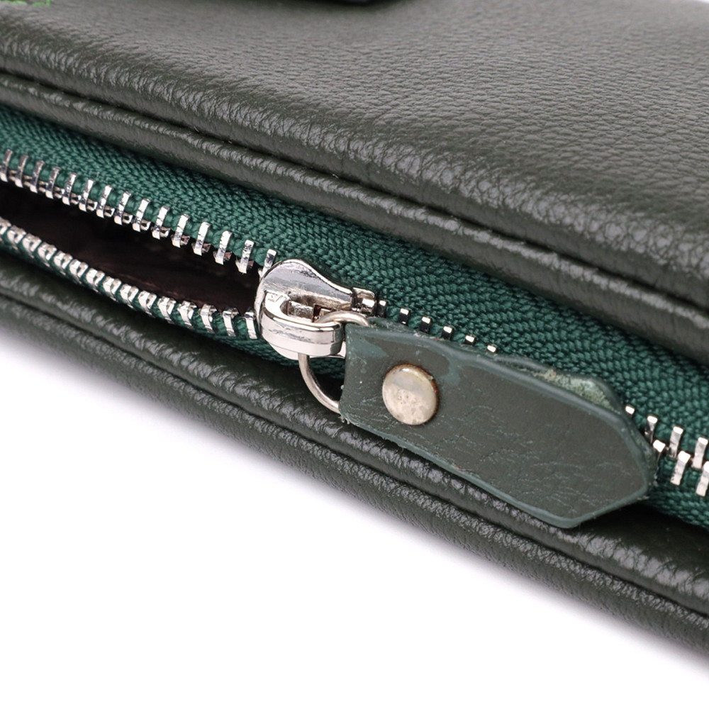 Стильний гаманець для жінок з відділенням під телефон ST Leather 23103 Зелений Київ - фото 8