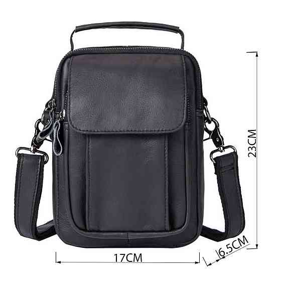 Сумка чоловіча шкіряна Vintage 14816 Чорна Київ