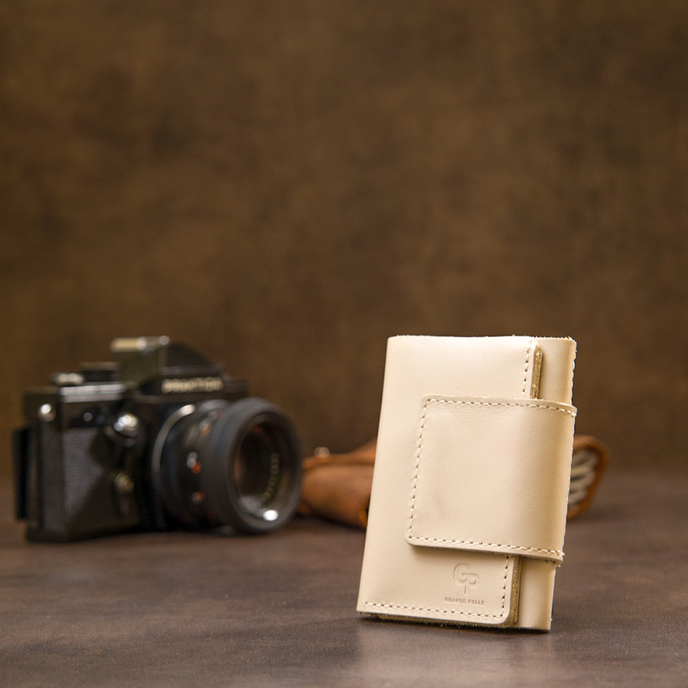 Небольшое портмоне унисекс GRANDE PELLE 11465 Бежевый Киев - изображение 9