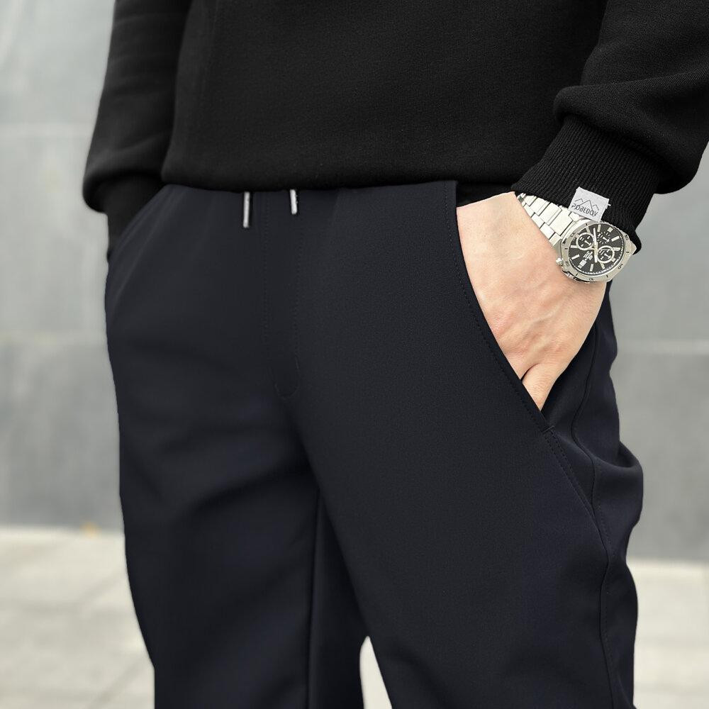 Штани із софтшелу для чоловіків весняні осінні темно-сині Pobedov Point Київ - фото 4