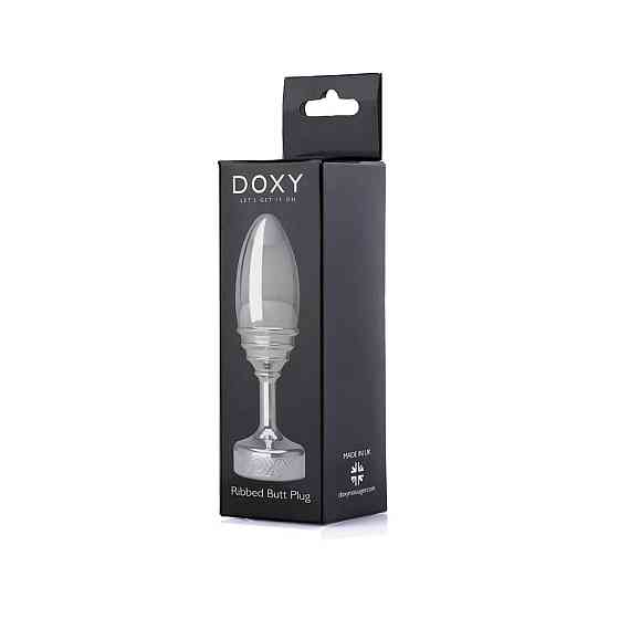 Металева анальна пробка DOXY Butt Plug RIBBED, ребриста, діаметр 3,3 см Sex Aura Київ