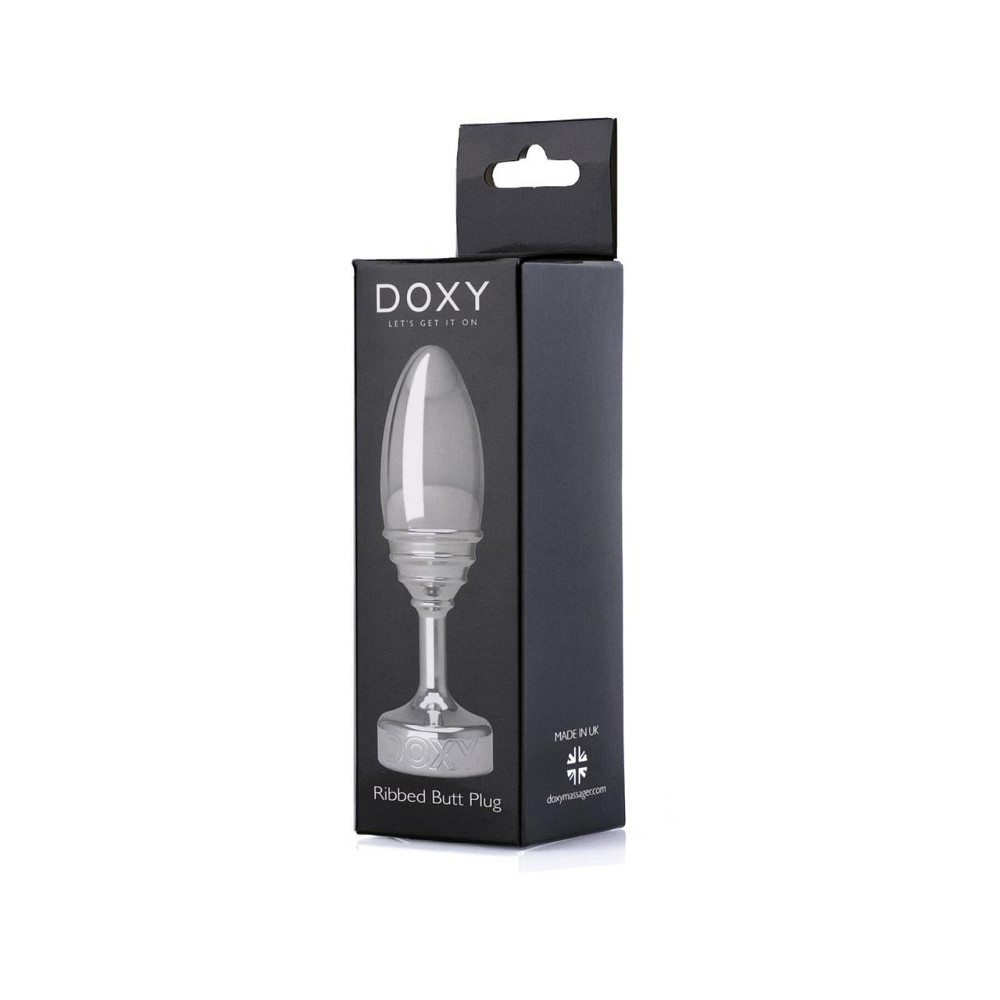 Металева анальна пробка DOXY Butt Plug RIBBED, ребриста, діаметр 3,3 см Sex Aura Київ - фото 5
