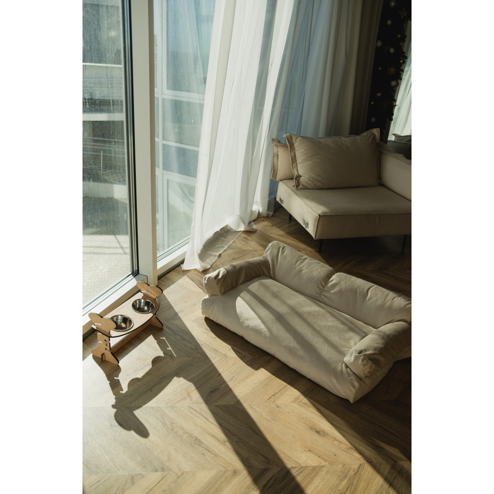 Велюровий диванчик для собак і котів Incor бежевий 10073 Київ - фото 7