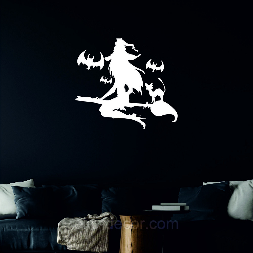 Декоративное настенное Панно «Ведьма на метле», Декор на стену 70*62 см, Белый Киев - изображение 6