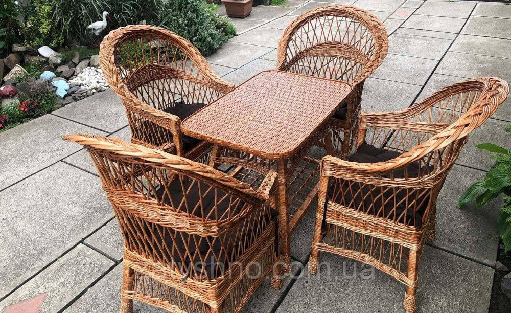 Комплект плетеной мебели 4  кресла и стол Киев - изображение 8