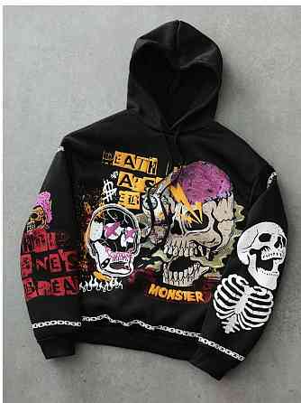 Худи, черная толстовка мужская, свитшот с принтом 2759194242 размер 42 Днепр