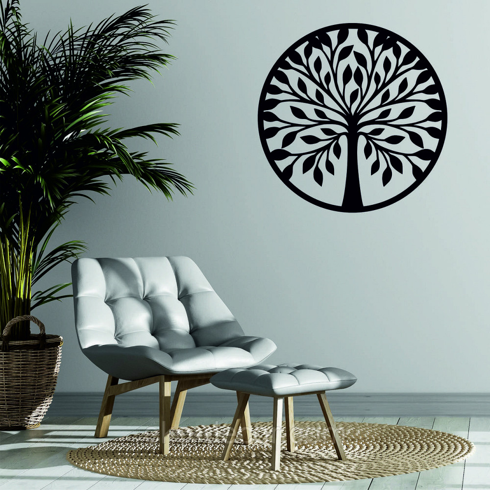 Декоративное настенное Панно «Дерево» Декор на стену 70*70 см, Черный Киев - изображение 4