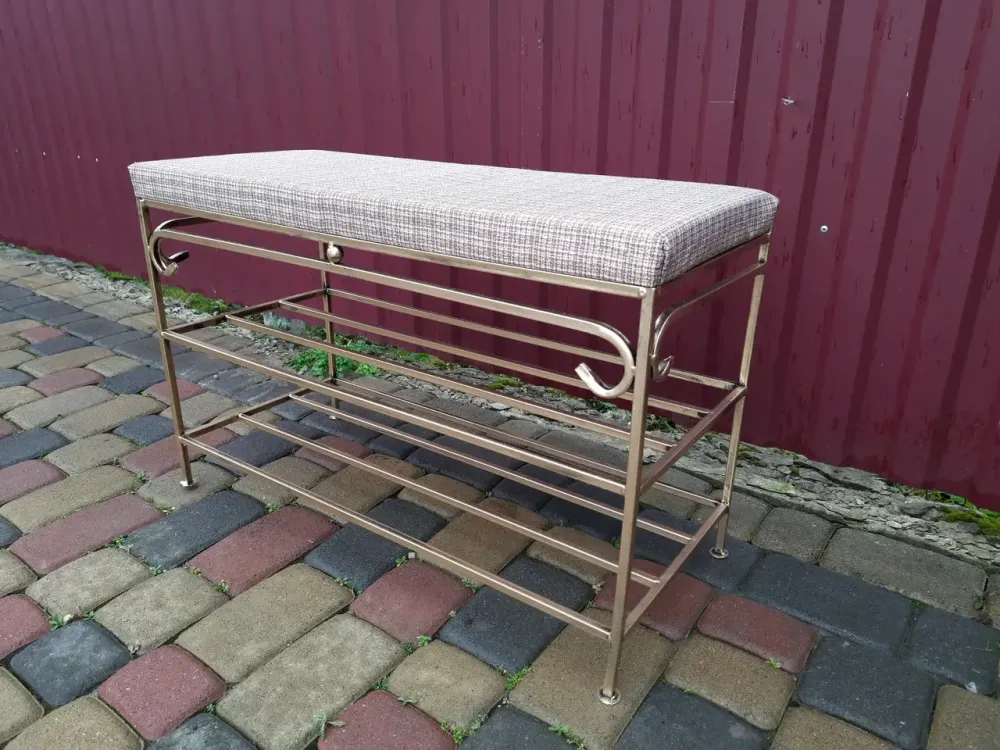 Прихожая банкетка пуфик пуф кованый без спинки малый M-096 Киев - изображение 10