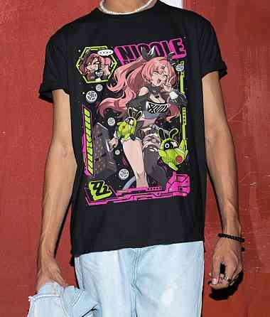 Футболка з аніме принтом Зенлесс Зоне Зеро Ніколе оверсайз (S/M/L) Чорний AnimeJ0929 Дніпро