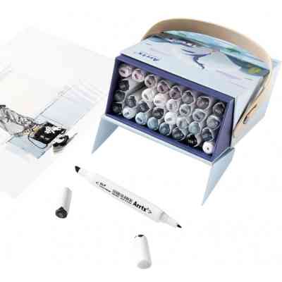 Художественный маркер Arrtx Спиртовые Alp ASM-02GY 32 цвета Серые оттенки (LC302277) Винница