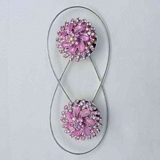 Магніти для штор та гардин "Flowers" набір 2 шт Рожевий (81-209) Київ