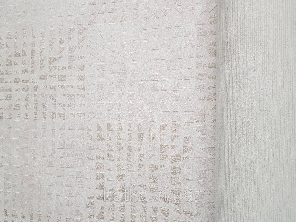 Шпалери вінілові на флізелін AS creation Geo Effect 0.53х10 абстракція геометрія 3д білі бежеві 38352-1 Київ - фото 2