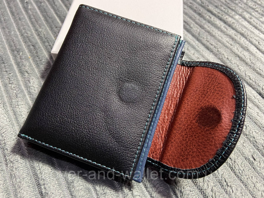 Небольшой женский кожаный кошелек с монетницей черного цвета ST 410-1 Киев - изображение 10