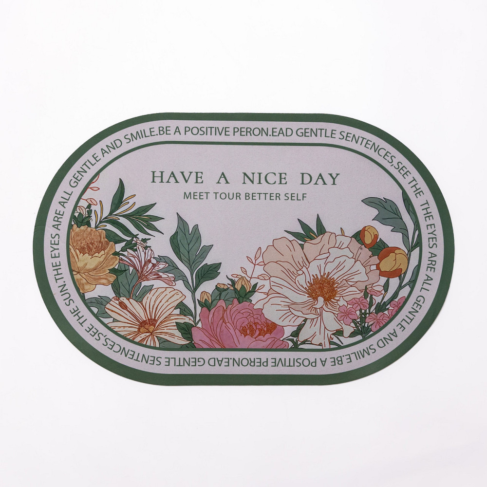 Диатомитовый овальный коврик для дома Have A Nice Day 38×58 (см) влаговпитывающий коврик для кухни ванны и туалета HP-42-59 Киев - изображение 1