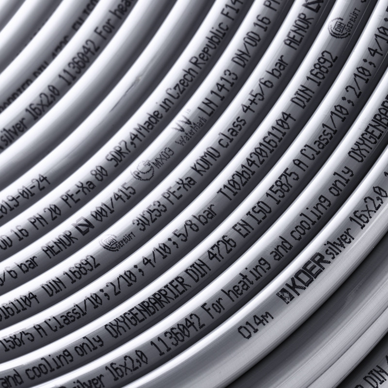 Труба для теплої підлоги з кисневим бар'єром Koer PEX-B EVOH 16*2,0 (Silver) (600 м) (KR2854) Київ - фото 4