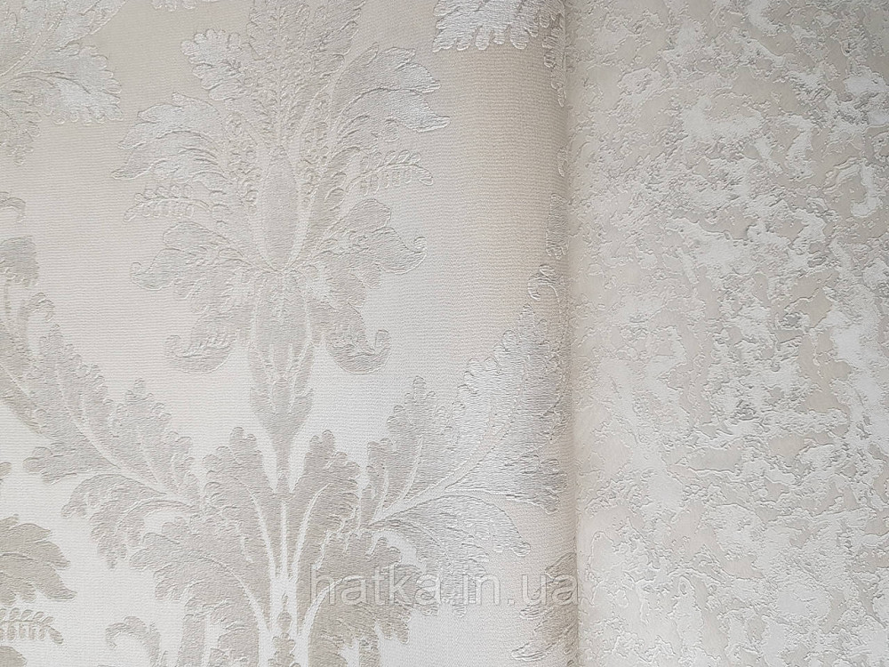 Обои виниловые на бумажной основе Sirpi Italian Silk7 1.04х10 вензеля крупные структурные беж на белом 60012 Киев - изображение 2