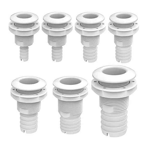 Зливний штуцер SEAFLO 1-1/4" (32 мм) крізь корпус — Білий, PP+GF (SFTH1-1250-01) Київ
