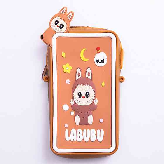 Дитяча силіконова сумочка-кошелек коричнева 17x10 см Київ