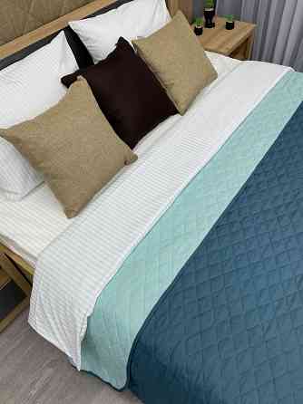 Покривало двостороннє Decorator Microfiber ромб 180х215 см синій з блакитним (85-018) Київ