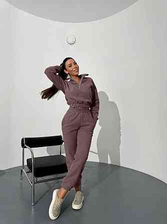 Женский теплый прогулочный костюм двойка: кофта и брюки двусторонний флис Мокко, 42/44 Одесса