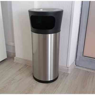 Контейнер для сміття JAH круглий з попільничкою Срібний металік 20 л (6330) Вінниця