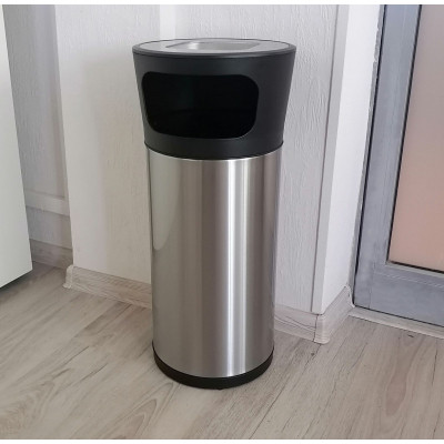 Контейнер для сміття JAH круглий з попільничкою Срібний металік 20 л (6330) Вінниця - фото 2