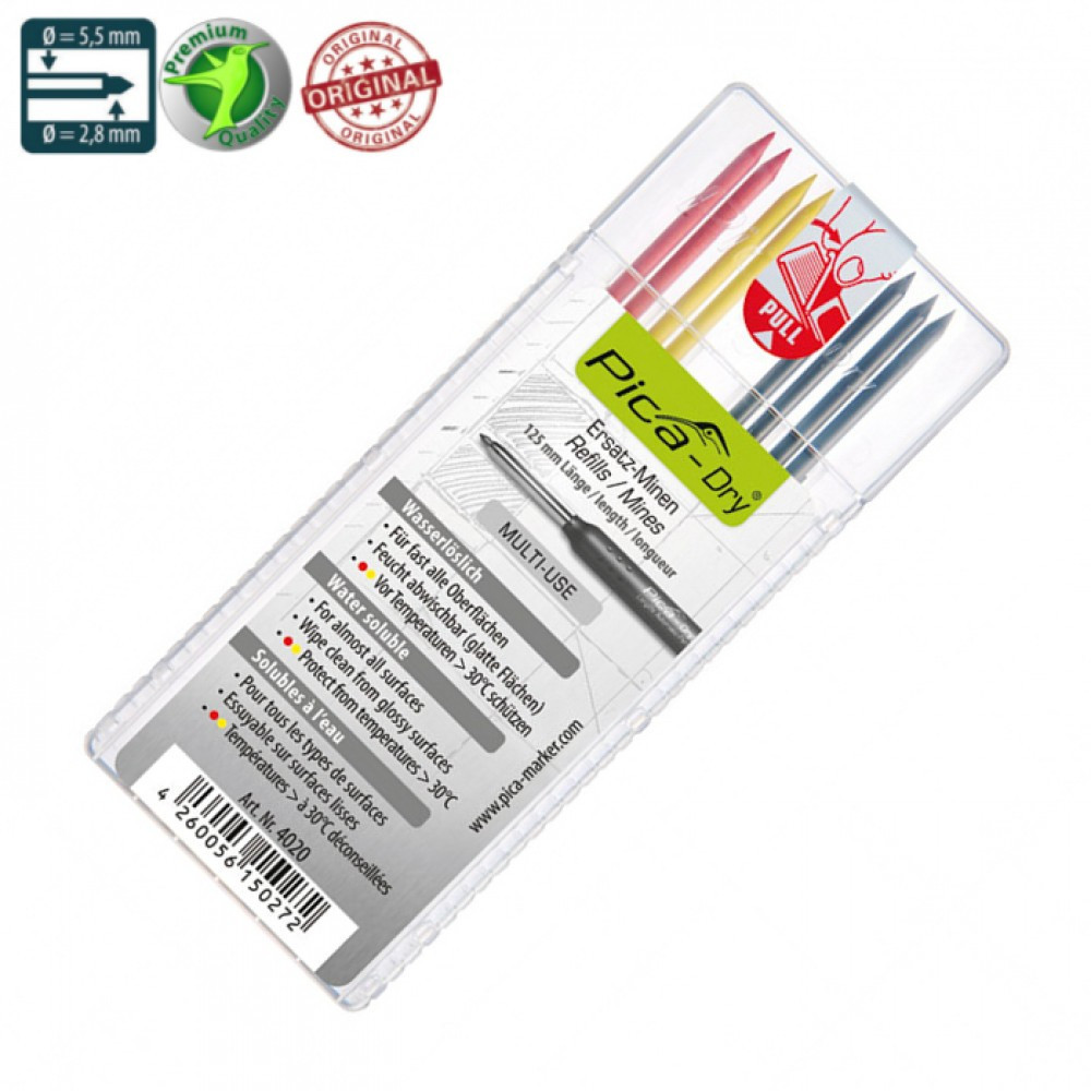 Змінні грифеля для PICA Dry водорозчинні MULTI-USE 8шт 4020 Pica кольорові Одеса - фото 1
