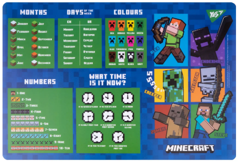 Підкладка настільна А3 "Yes" Minecraft англійська, 492067, шт Київ