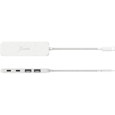 Концентратор J5create USB-C to 2xUSB-A + 2xUSB-C 3.2 10Gbps white (JCH342EW-N) Винница - изображение 4