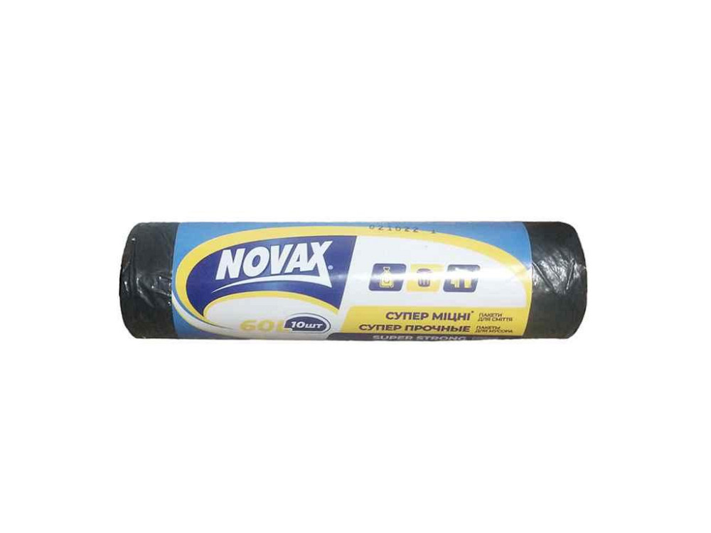 Пакети для смiття 10шт 60л Strong ТМ Novax   Solmir Київ - фото 1