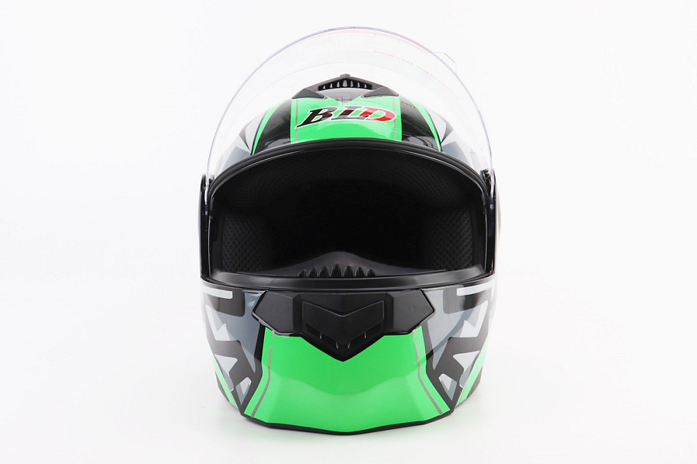 Шолом модуляр, закритий з відкидним підборіддям+відкидні окуляри BLD-159 М (57-58см), ЧОРНО-ЗЕЛЕНИЙ Київ - фото 7