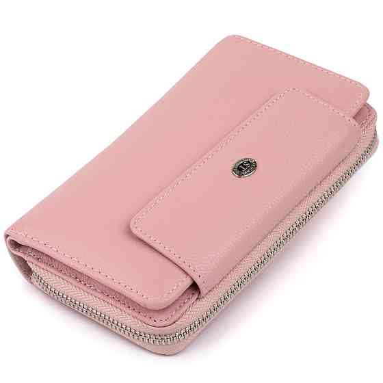 Кошелек из кожи на защелке ST Leather 19344 Розовый Киев