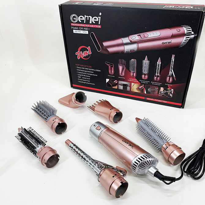 Фен-брашинг для волосся GEMEI GM-4831, Фен стайлер, Фен іонізований для дому та салону KC-50 Київ - фото 10