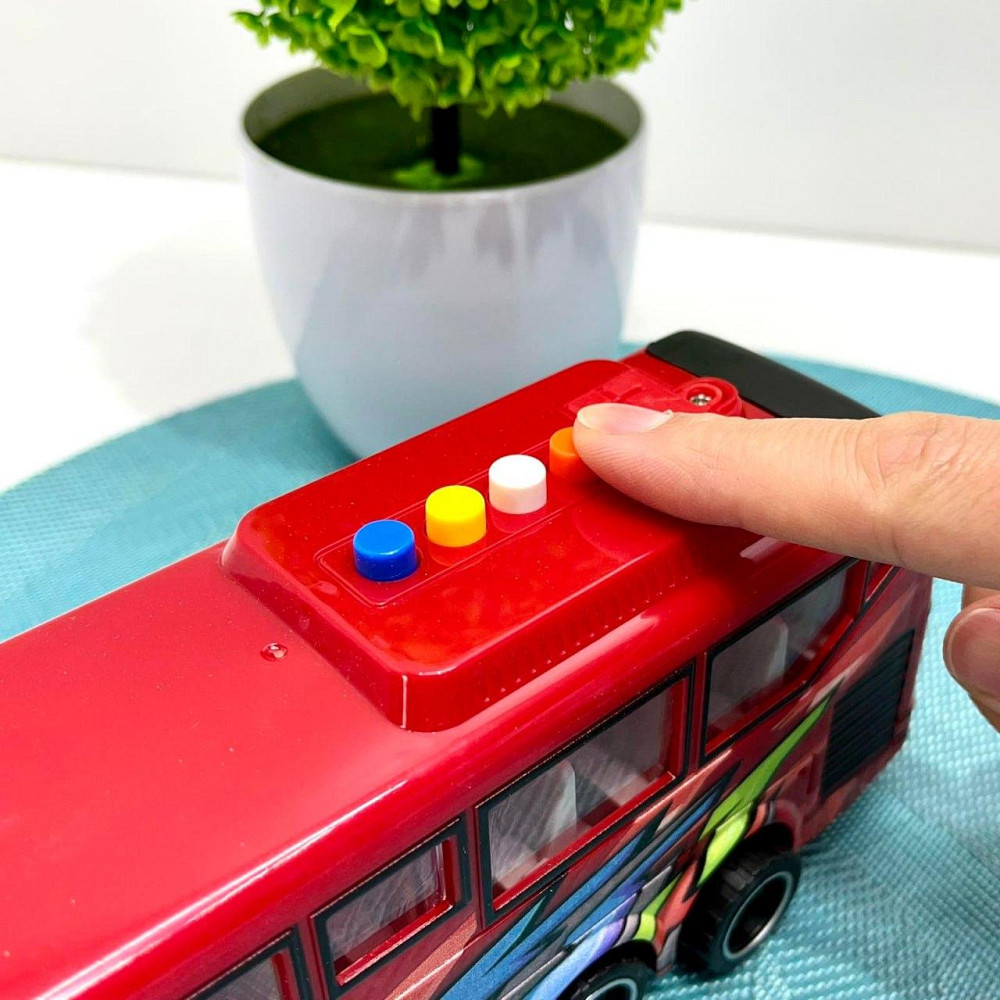 Автобус з інерцією підсвічуванням та звуком відкриваються двері 27см Червоний (JS162BC) Чернігів - фото 7