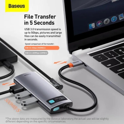 Концентратор Baseus USB-C 6-in-1 (CAHUB-CW0G) Винница - изображение 6