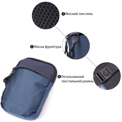 Сумка Vintage Для подорожей з текстилю Синя (22870) Вінниця - фото 6